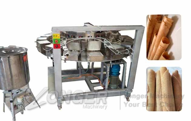 rolled waffle baking machine