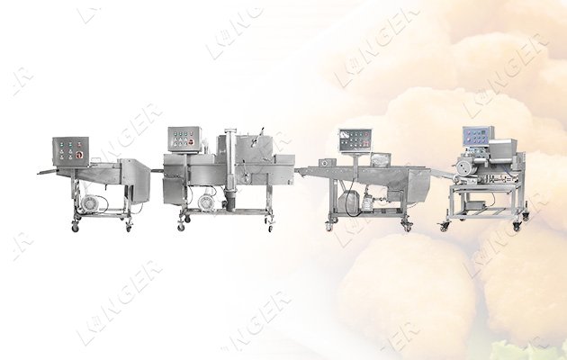 chicken nuggets frying line